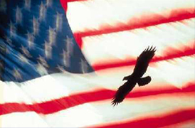 Photo: Flag and golden eagle